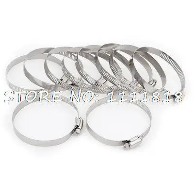 

10pcs 10mm Width Stainless Steel Ring Worm Drive Hose Clamp Hoop 60-83mm