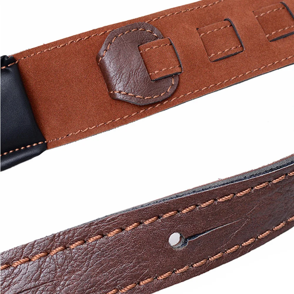 MoonEmbassy High Quality PU Leather Guitar Strap Adjustable Soft Bass Straps Accessories