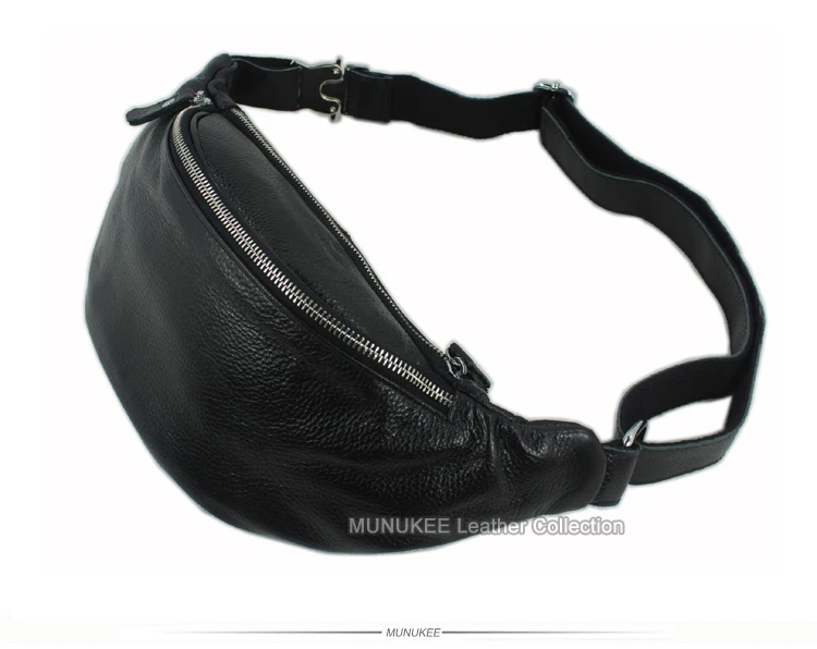 Imagem -03 - Cintura de Couro Genuíno para Homens Bolsas Masculinos de Cinto de Dinheiro Bum Fanny Packs Bolsa Pequena Preta e Marrom Nova Moda