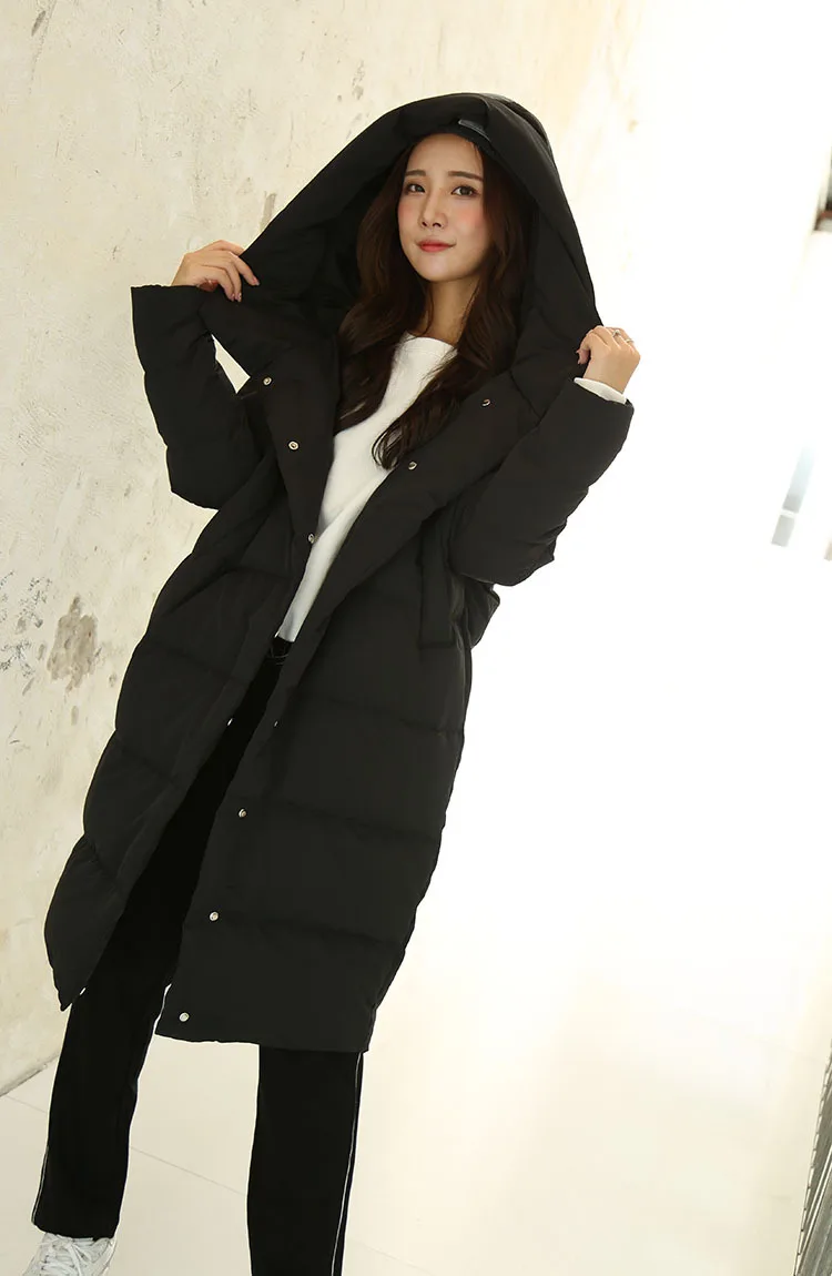 Winter fashion brand good quality over the knee long 90% duck down coat female fashion single breasted warm down jacket wq132