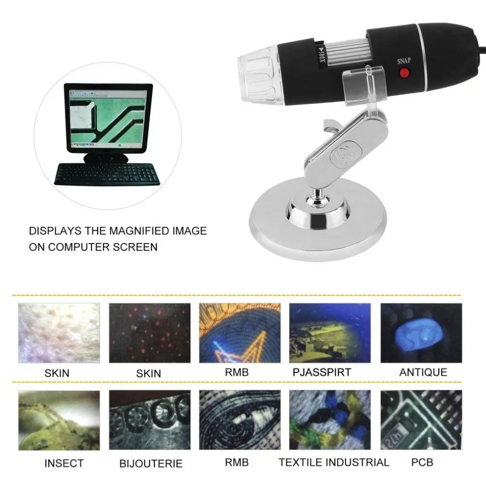 Mega Pixels 1000X USB Digital  Electronic Microscope Endoscope Zoom Handheld Endoscope Camera Microscopio Magnifier