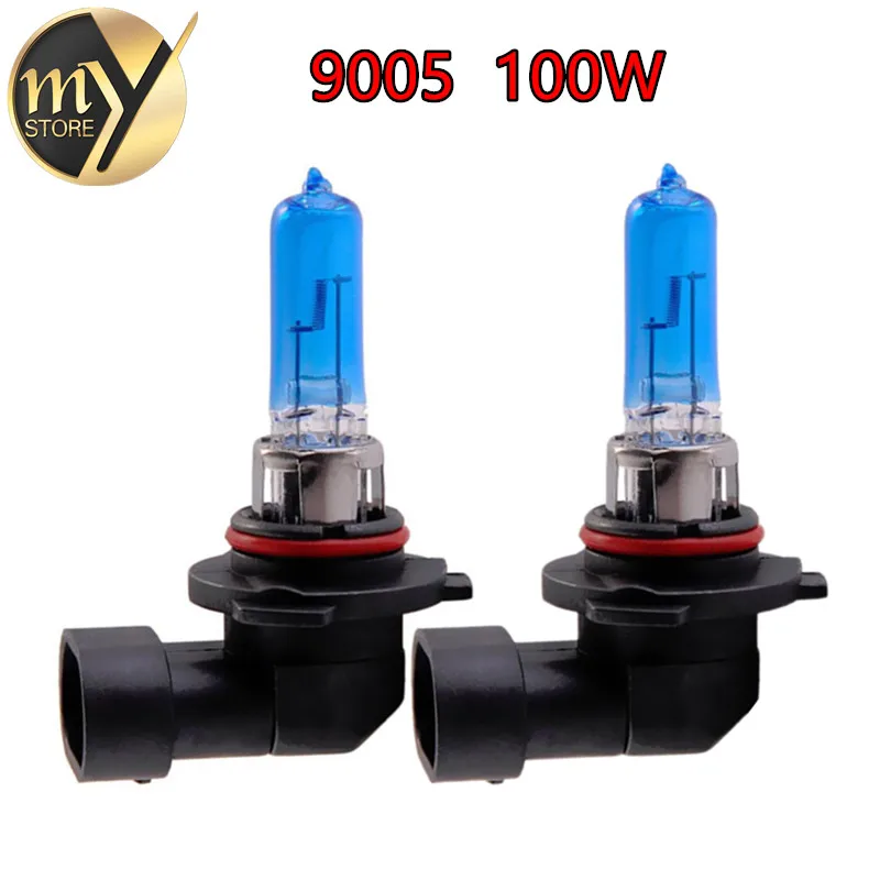 

2pcs 9005 100W HB3 100W Halogen Bulbs super white Headlights fog lamps light running Car Light Source parking 6000K 12V head day