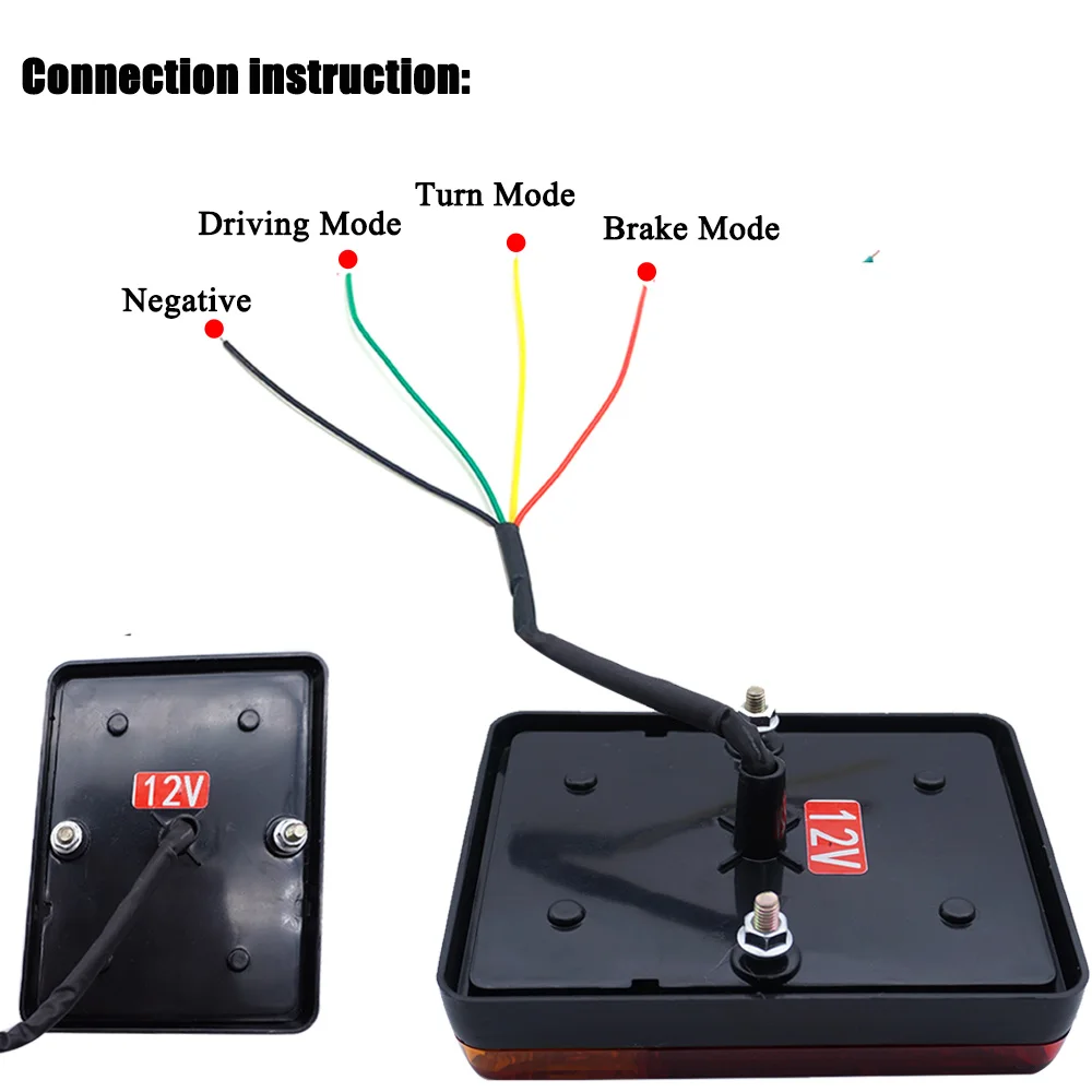 2Pcs Waterproof 8 LED Tail Lights Rear Lamps Pair Boat Trailer 12V Rear Parts For Truck Vans ATV Lorry Caravans Car Lighting