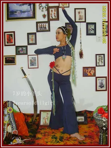 Lycra Cotton Belly Dance แขนยาว Tribal เครื่องแต่งกาย AS14 23