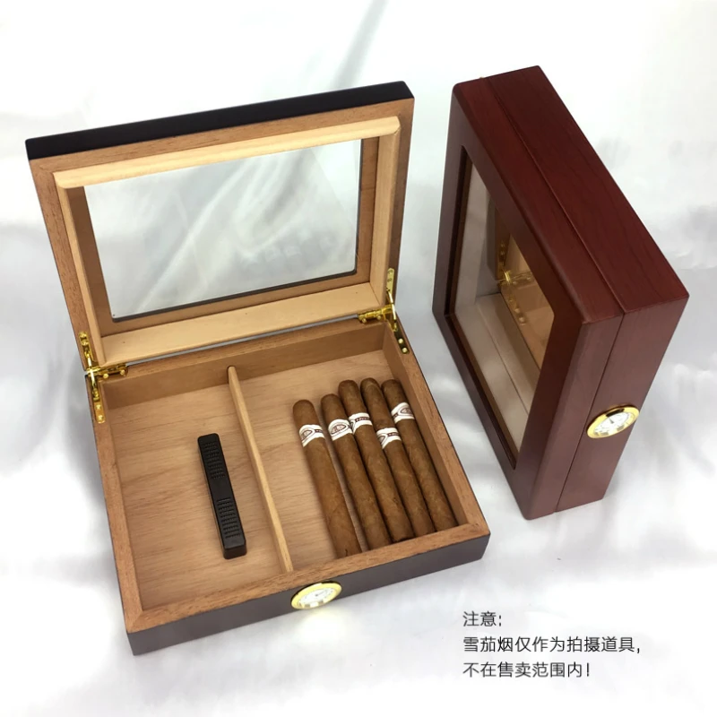 high-quality Cedar Wood Humidor Constant Humidity Cigar Cabinet With Hygrometer and Humidifier