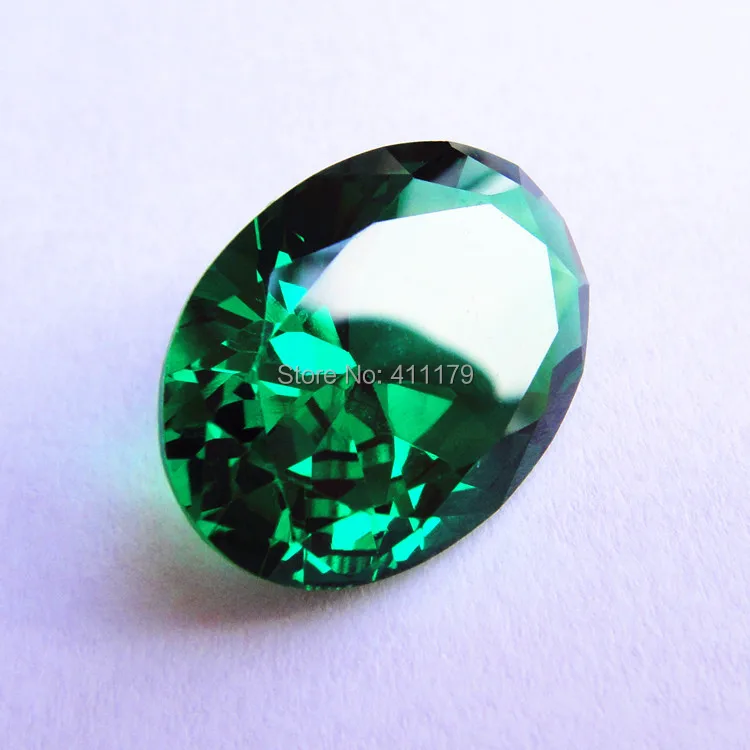 oval shape facet beautiful lustre created emerald gemstone stable vitreous faceted gemstones beads jewelry DIY beads