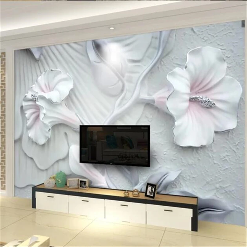 beibehang papel de parede Custom wallpaper 3D mural color carving beautiful background wall living room bedroom hotel wallpaper