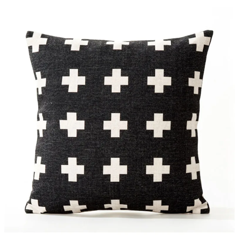 Nordic Cushion Cover Black White Geometric House Cushion Sofa Pillow Car Seat Scandinavian Decor Home Decor Capa De Almofada