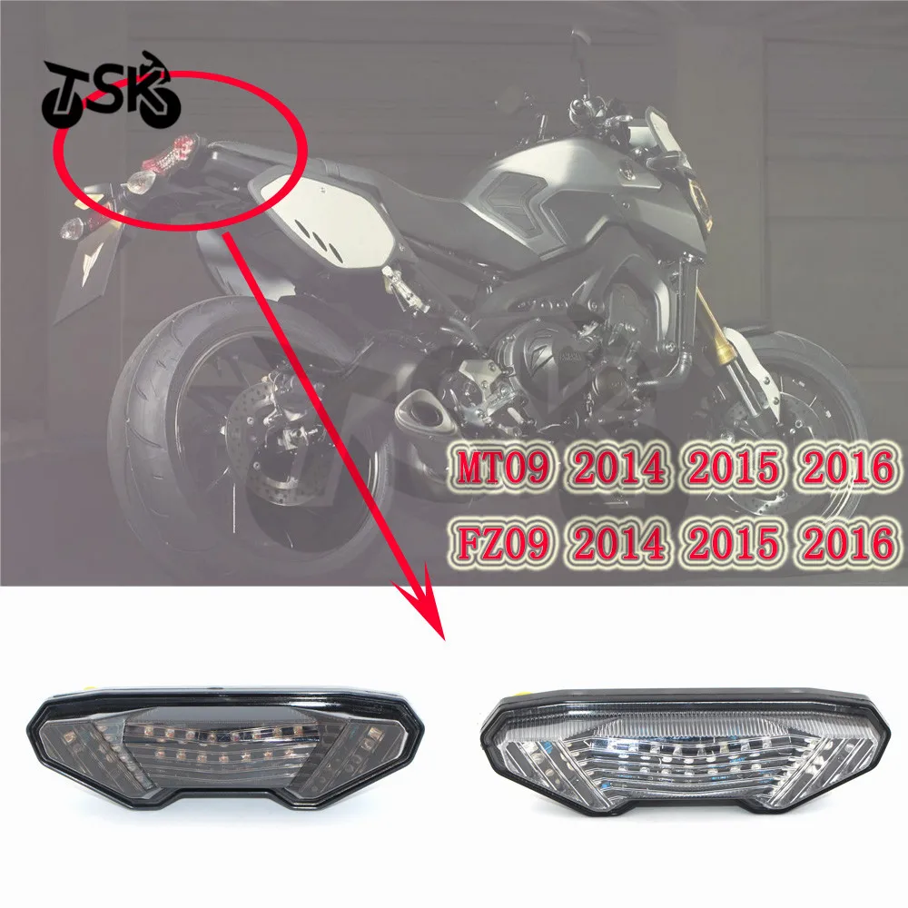 

Для YAMAHA FZ09 MT09 FZ 09 MT 09 2014 2015 2016 MT10 MT09 Мотоцикл Задний указатель поворота Задний стоп-сигнал Встроенный стоп-сигнал