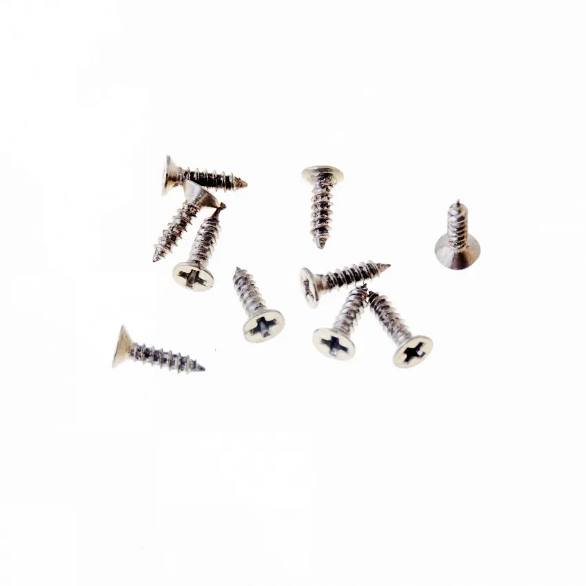 Bisagras de ajuste de tono plateado de 200 piezas, tornillos de cabeza redonda plana, autorroscantes, accesorios de fijación, 2x8mm, envío gratis