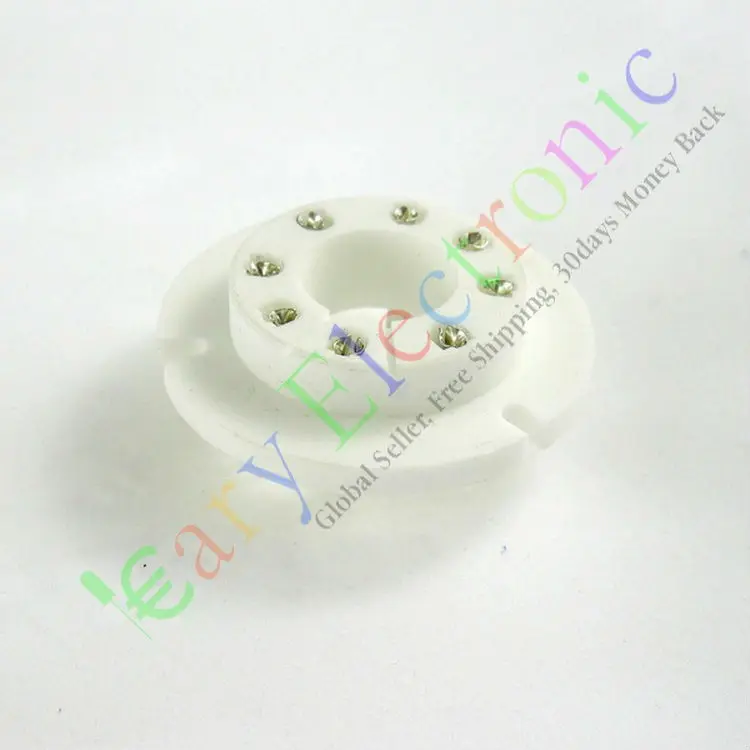 Wholesale and retail 8pc 8pin Ceramic vacuum tube sockets valve base Fr FU50 GU50 LV3 5U8C 5U9C FU15 free shipping