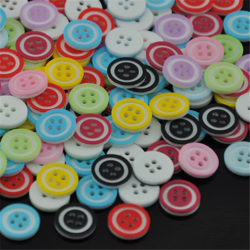 50/100pcs Mixed Resin 4 Holes Buttons fit Sewing and Scrapbooking 12mm PT94