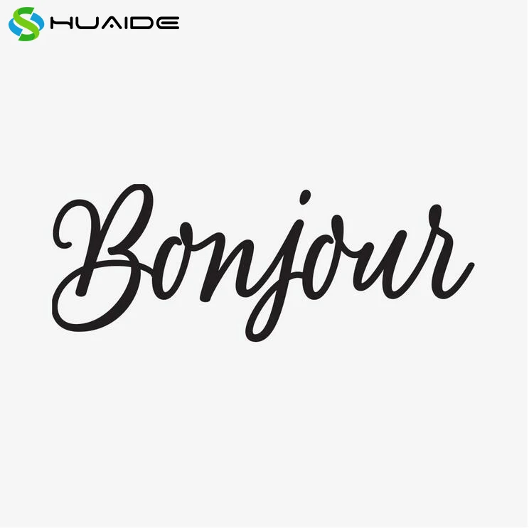 Saying Bonjour French Wall Stickers Home Deocr hello Wall Art Door Decoration Glass Wall Decals Store Room Decor A324