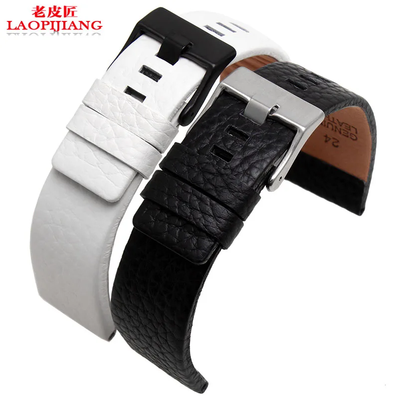 Genuine Leather Watchband for Diesel DZ1405 4323 4344 4427 7257 4283 Watches Pin Buckle Embossed bracelet 24 26 28mm Watch Strap