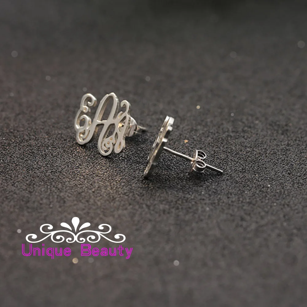 Personalized Monogram 3 Initals Earrings for Women 925 Solid Silver 3 Letters Handmade Earring Anniversary Gift Friends Gift