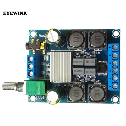 듀얼 채널 디지털 전력 증폭기 보드, TPA3116 D2, 50W x 2, DC 4.5-27V, 2 채널 스테레오, 고효율 역방향 보호 XY-502