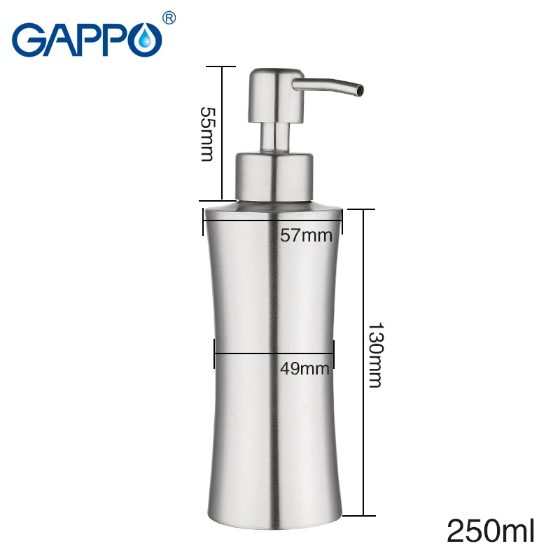 GAPPO liquid soap dispensers bathroom soap pump stainless steel emulsion bathroom accessories soap pump dispensers