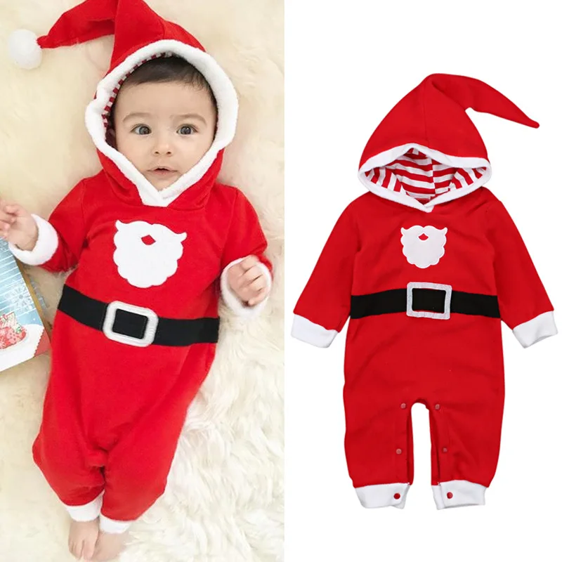 

Children's Wear Baby Boy Girl Infant Long Sleeve Christmas 100% Soft Cotton Fleece Romper Jumpsuit Playsuit Clothes 0-24M DS19