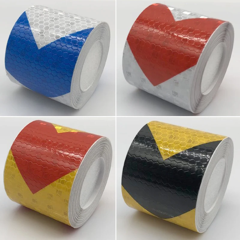 50mmx1m Reflective Warning Tape Self Adhesive Sticker Arrow Printing for Car& Motorcycle