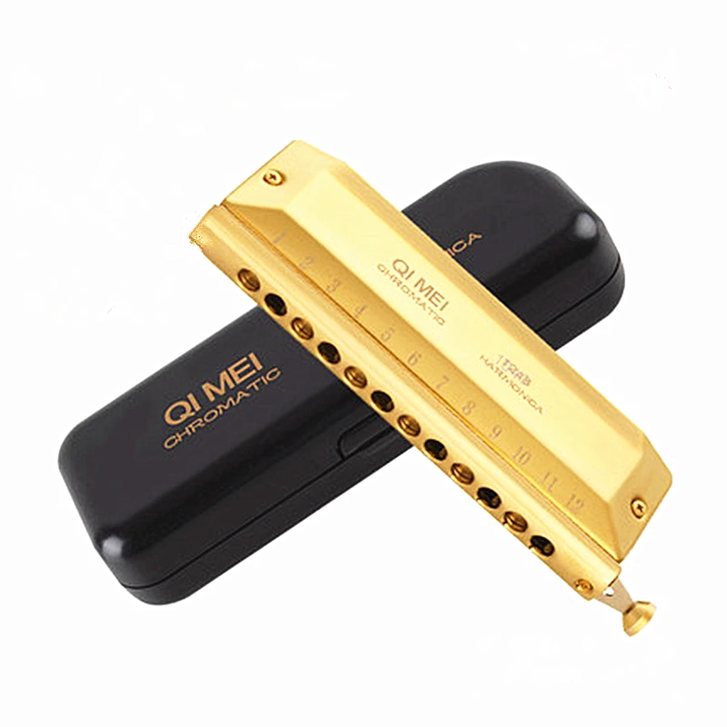 Qimei Harmonica Chromatic 1248 Key of C Professional Mouth Ogan WoodwindInstrumento Musicais chrometta Harmonica