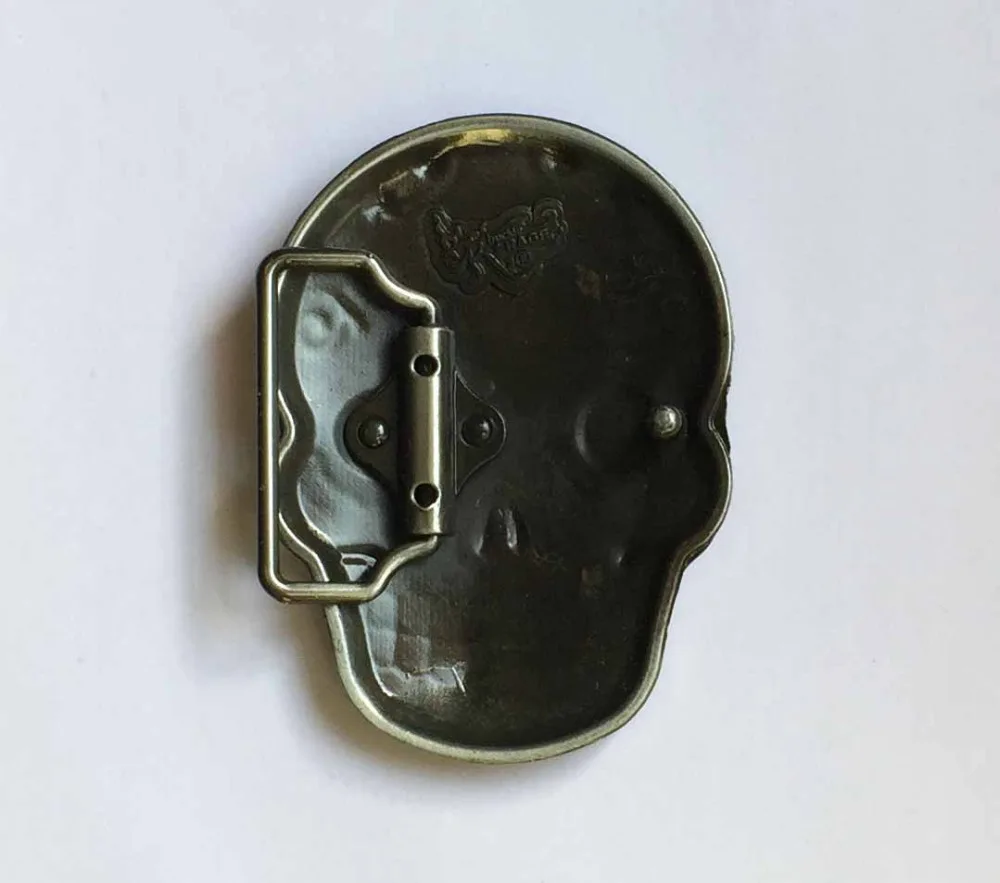 Clear Red Mexican Katrina Skull Belt Buckle