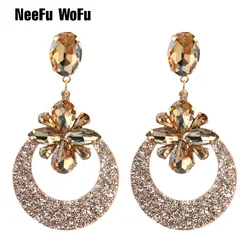 NeeFu WoFu Drop Resin Earrings Crystal Earring Big Large Long Brand Brinco Ear Accessories Oorbellen Christmas Gift woman ouch