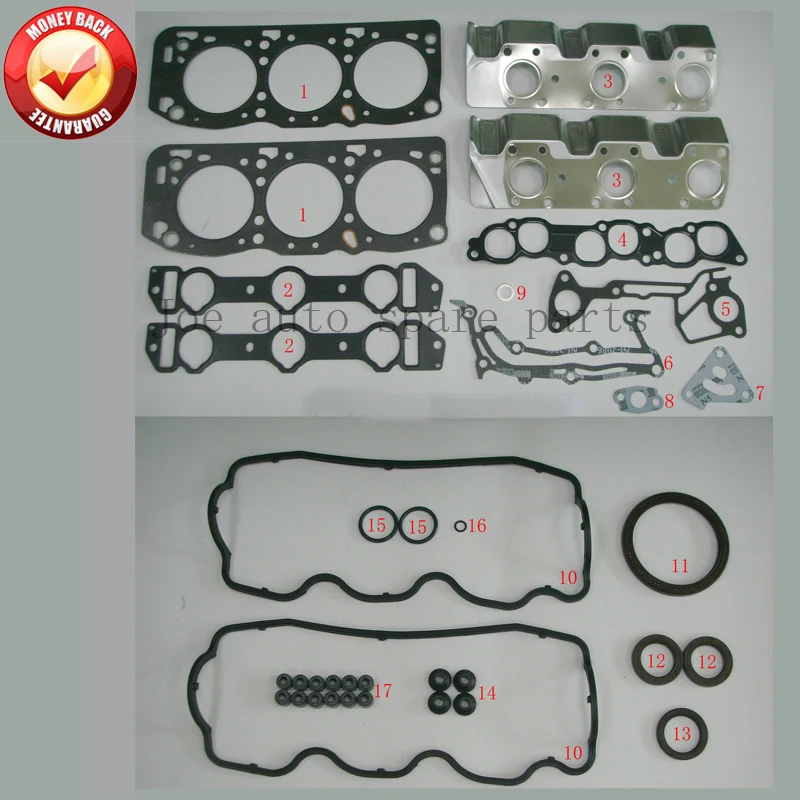 G6AT Motore Completo guarnizioni set kit per Hyundai Sonata 1991-1998/Galloper 1998-2003 3.0L v6 2972cc 50173700 20910-35C01 S31772