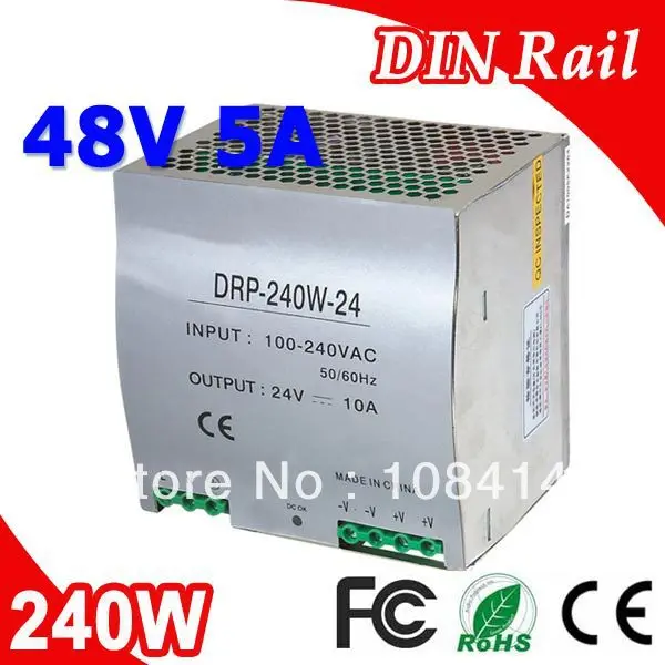 DR-240-48 Single Output LED Din Rail Power Supply Transformer 240W DC 48V 5A Output SMPS