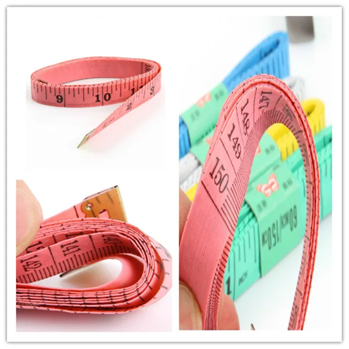 12pcs Body Measuring Ruler Sewing Tailor Tape Measure Soft 1.5M Sewing Ruler Meter Sewing Measuring Tape Random Color