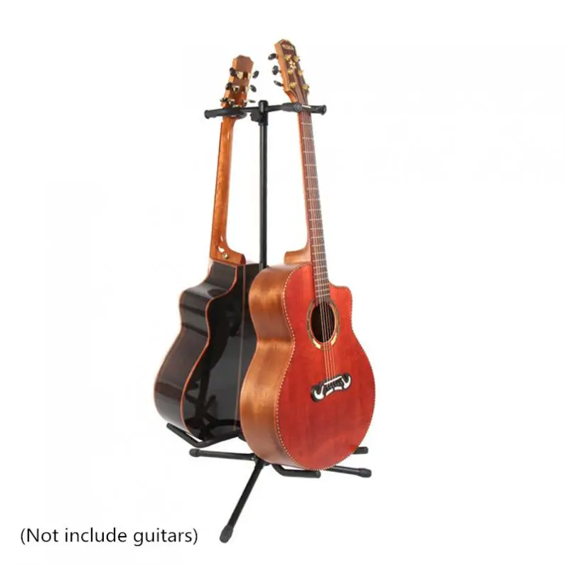 One / Double Holders Aluminum Alloy Floor Guitar Stand with Stable Tripod for Display 2pcs Acoustic Electric Guitar Bass