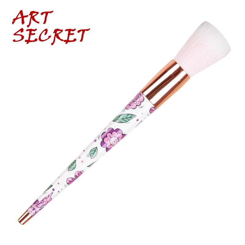 

Artsecret 583403 Pro Stippling Brush Cosmetic Tool Makeup Brush Soft Duo Fiber Rose Gold Ferrule Plastic Handle with Pattern