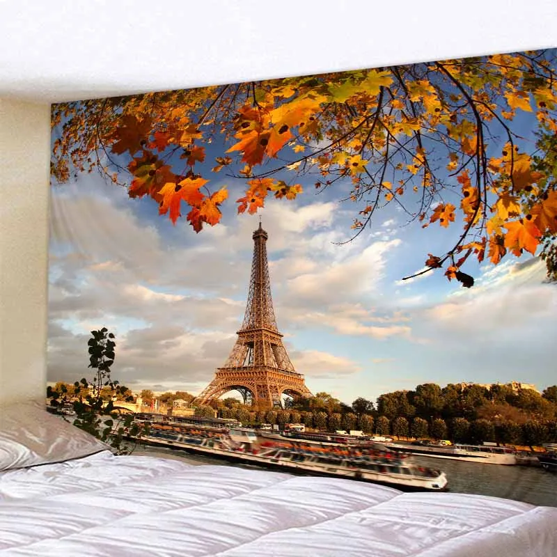 

Eiffel Tower Wall Hanging Tapestry Art Deco Blanket Curtain Hanging Home Bedroom Living Room Decor