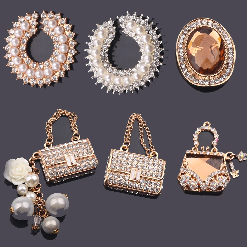 Cell Phone DIY Rhinestones Alloy Flat Back Handbag Decoration Charms AC025