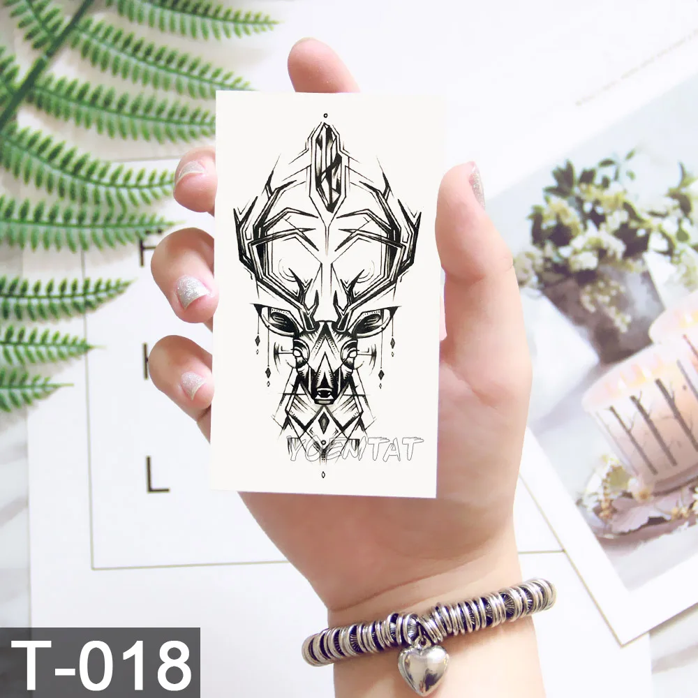 Waterproof temporary tattoo stickers for Star cute deer pattern