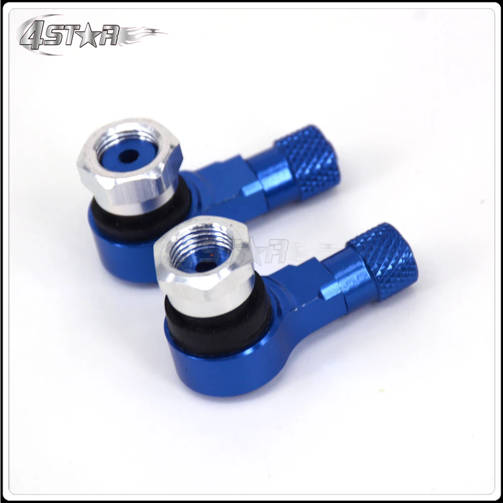 2pcs Universal Motorcycle Aluminum Wheels Tire Tyre Valve Stems Caps 90 Degree For YAMAHA R1 R6 FZ6R XJ6S XJR400 FZ1 FZR400