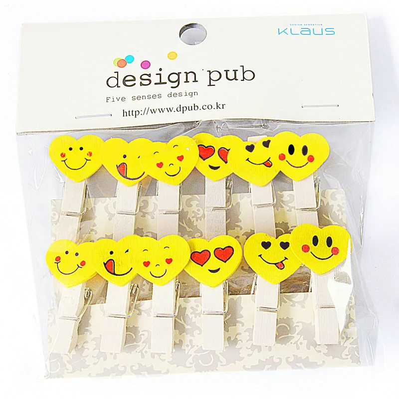 10pcs 35x7mm DIY Yellow Lovely Wood Clothes Pegs Clothespin Clips Office Party Decoration Accessories Photo Hanging Pegs