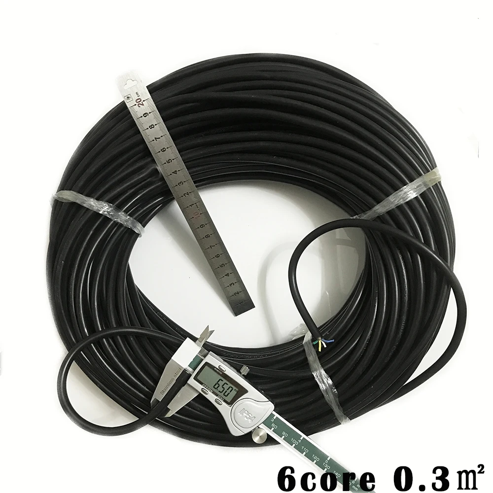 Power Cable 6 core Soft Sheath Wire Monitor Power Cord  Round  RVV6X0.3/0.5/0.75/1.0/1.5/2.5/4.0/6.0 Square Connection line