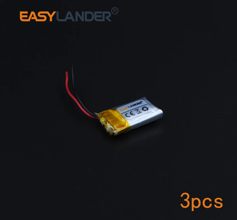 3pcs/Lot  3.7V 85mAh 501020 Rechargeable  li Polymer Li-ion Battery For bluetooth headset  mouse Bracelet  Wrist Watch 051020