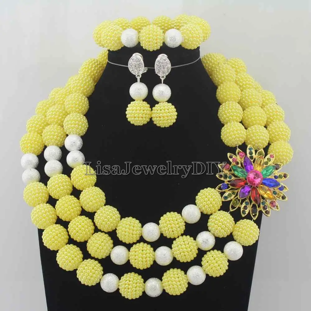 

African Jewelry Sets Nigerian Beads Wedding Jewelry Set Bridal Statement Jewelry Set Womens Jewellery Set HD7150