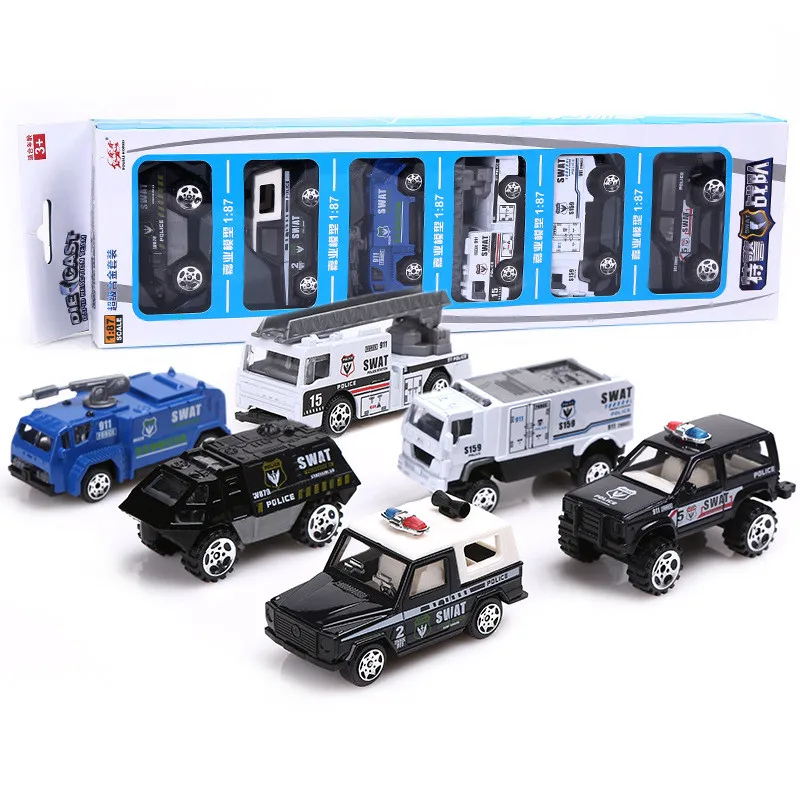 

Sale 1:87 SWAT alloy model,6 gifts Packed rescue car toy,children's educational birthday gift,free shipping