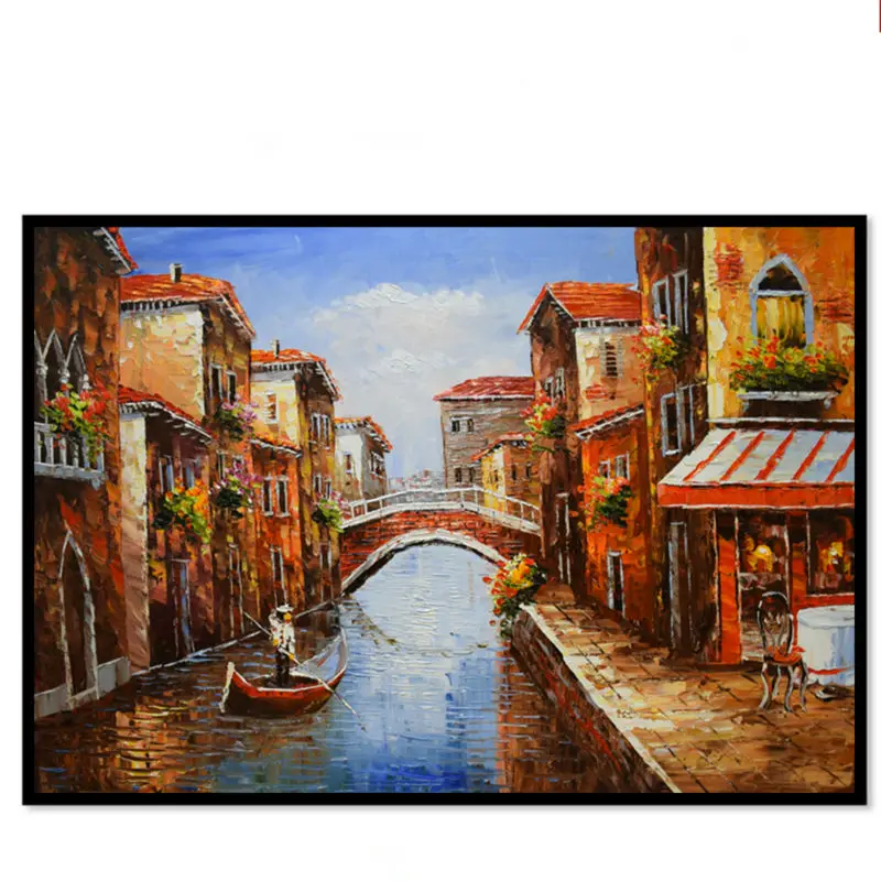 

Oil Painting Hand painted Italy Venice Landscape Modern Wall Art Picture for Living room Canvas Paintings Abstract