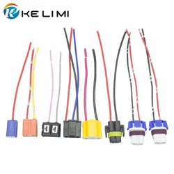 2PCS H1 H4 H7 H8 H11 9005 HB3 9006 HB4 LED bulb ceramic plug socket adapter connector extension cable