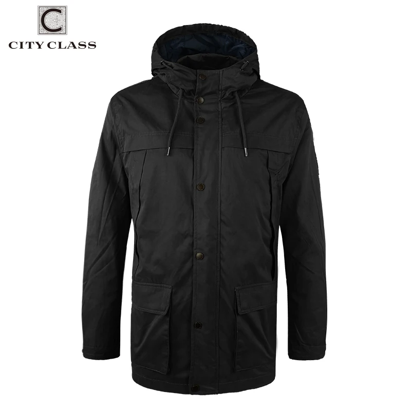 CITY CLASS Casual Mens Jacket 100% Washed Cotton Windbreakers Military Loose Multi-Colors Hooded Jackets Coats Hot Sale 3793