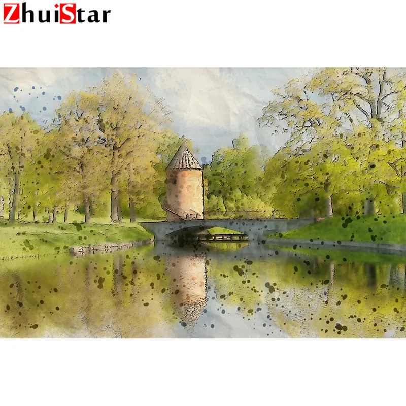 Zhui Star 5D Diamond DIY Diamond Painting a piece of green FULL Square Diamond Embroidery LWR