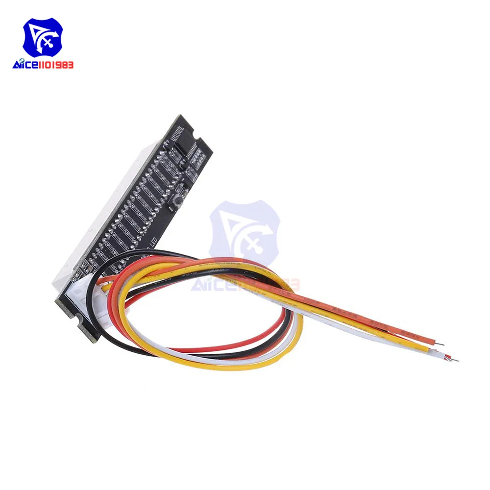 Mini Dual 12-bit LED Music Level Indicator Adjustable Light Speed VU Meter Stereo Amplifier Board with AGC Mode