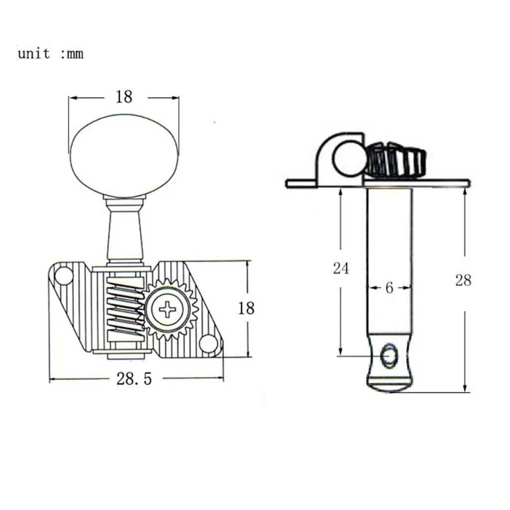 6 pcs Right Left Guitar Tuning Pegs Open Machine Heads Oval Button Gold Acoustic Folk Guitar Parts Tuning Peg Tuners Parts