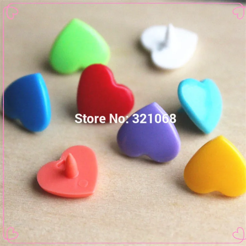 8 colors mixed notes heart-shaped 80 sets of the plastic snap button baby diapers With the buttons