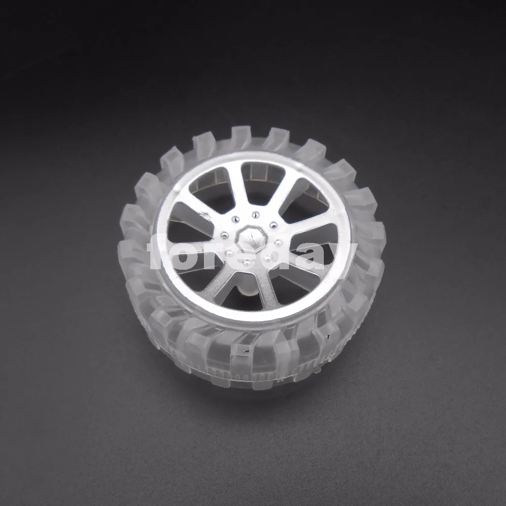 NEW 100PCS Transparent Plastic Tire Wheel RC Model Toy Car Semi Dia.= 55mm for 2.5mm axle 1LOT=100PC *FD459X100