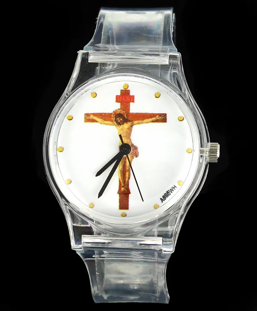 God Christ Cross Virgin Mary Madonna Sacred Heart of Jesus Brazil Redentor Christian Easter Religious Quartz Wrist Watch