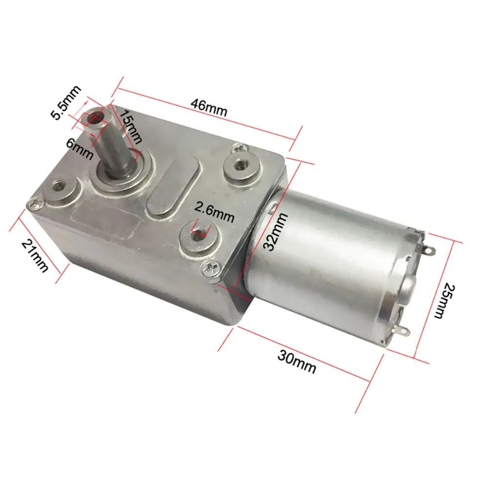 6-24V Worm Gear Motor, 3-210 RPM High Torque product image